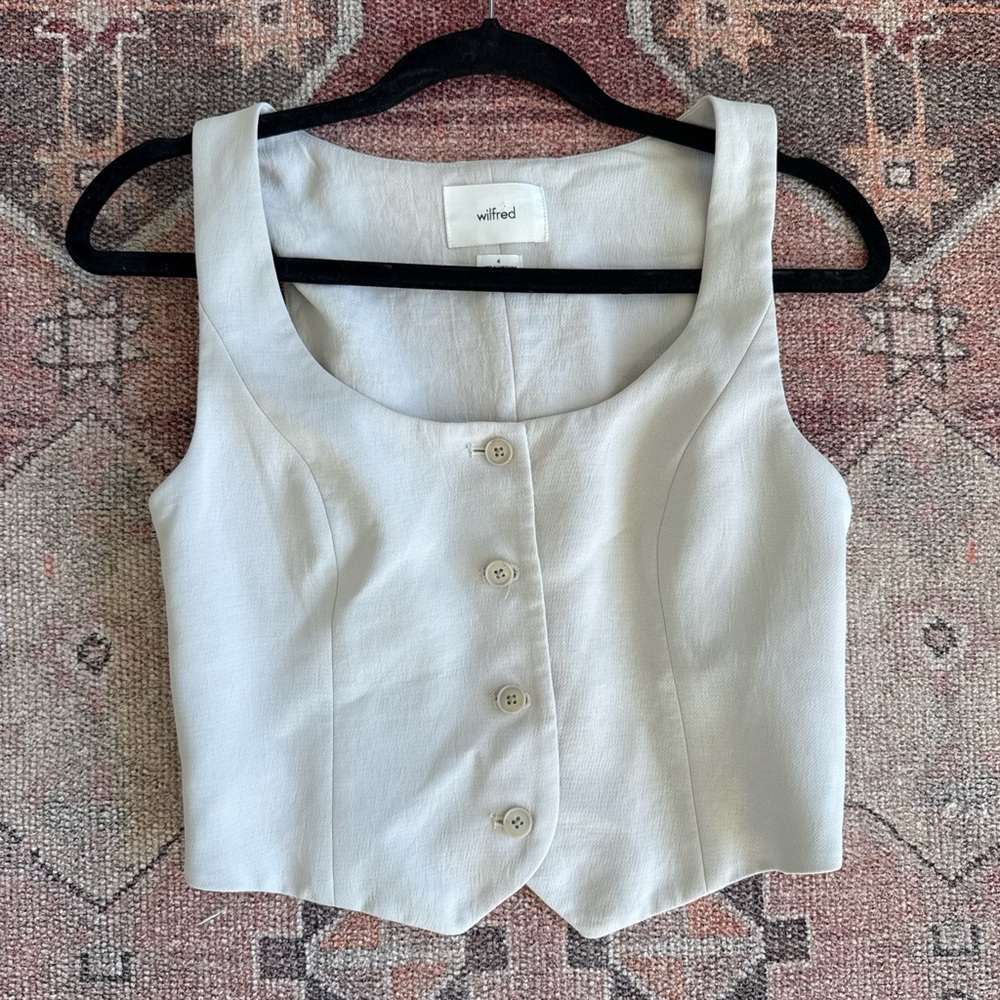 Wilfred Cream Button-Front Blouse - Picture 5 of 5